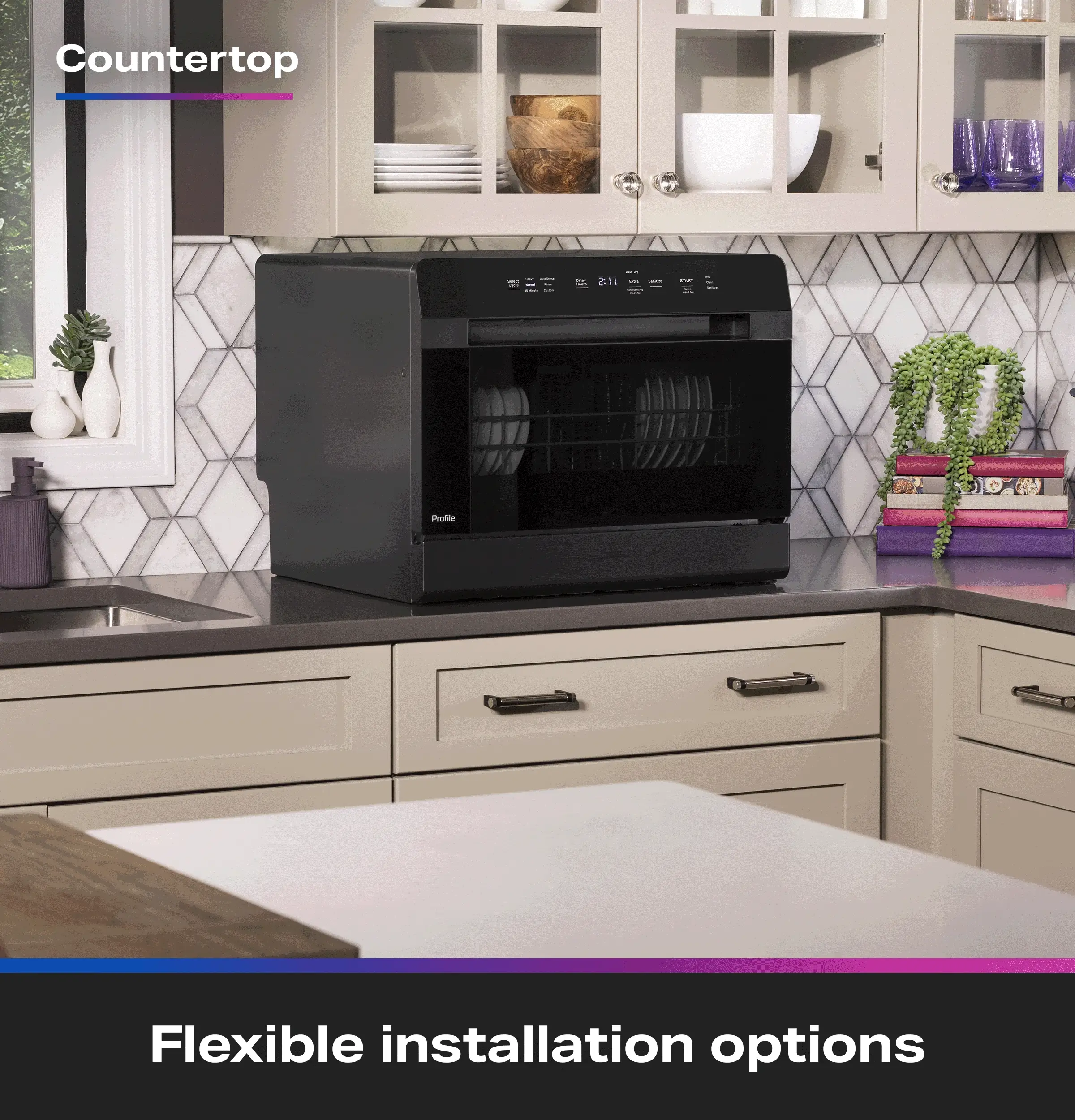 PZF560HGWBB GE Profile™ ENERGY STAR® Smart Compact Dishwasher for Countertop or Built-In - Image 25