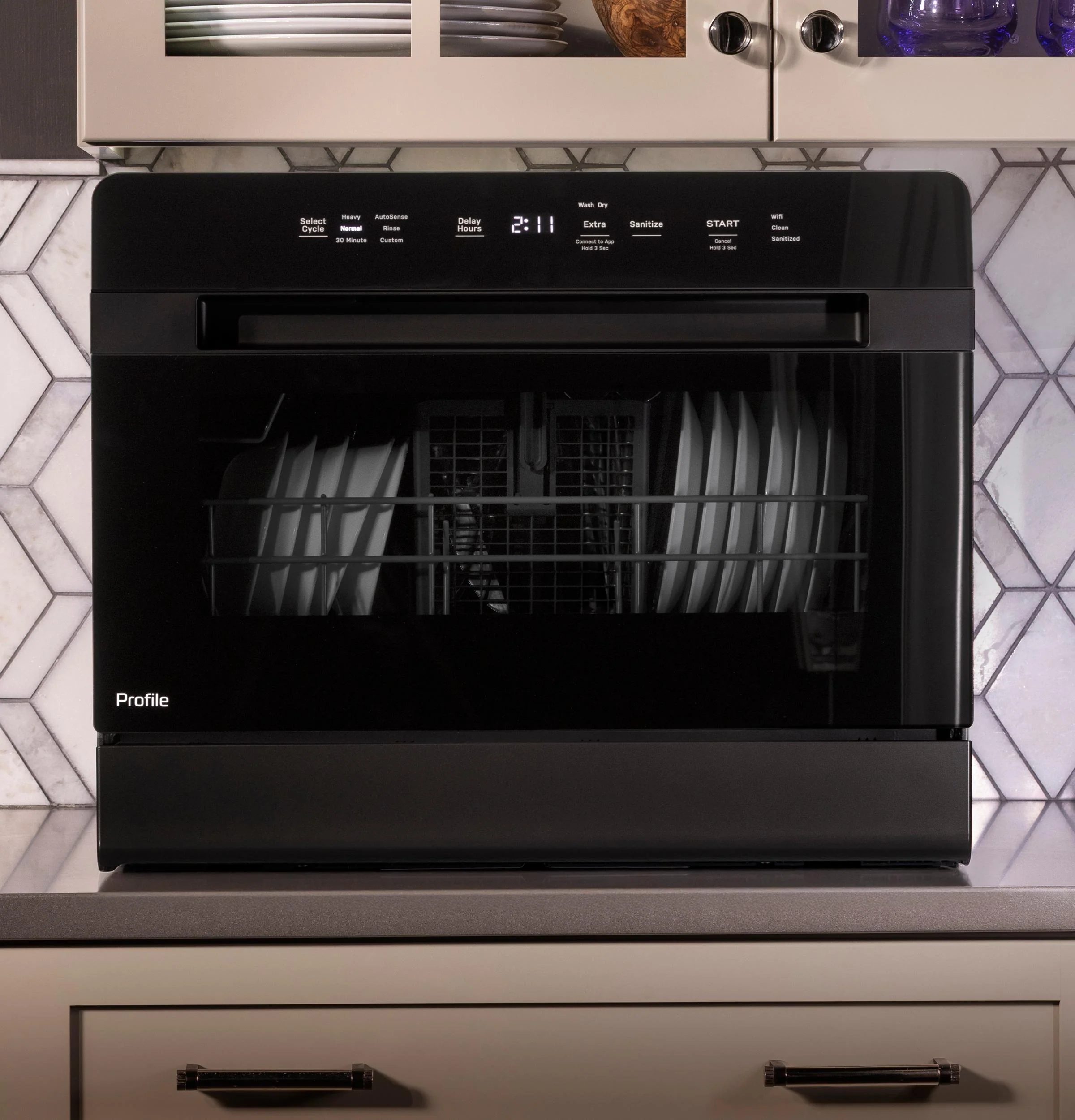 PZF560HGWBB GE Profile™ ENERGY STAR® Smart Compact Dishwasher for Countertop or Built-In - Image 9