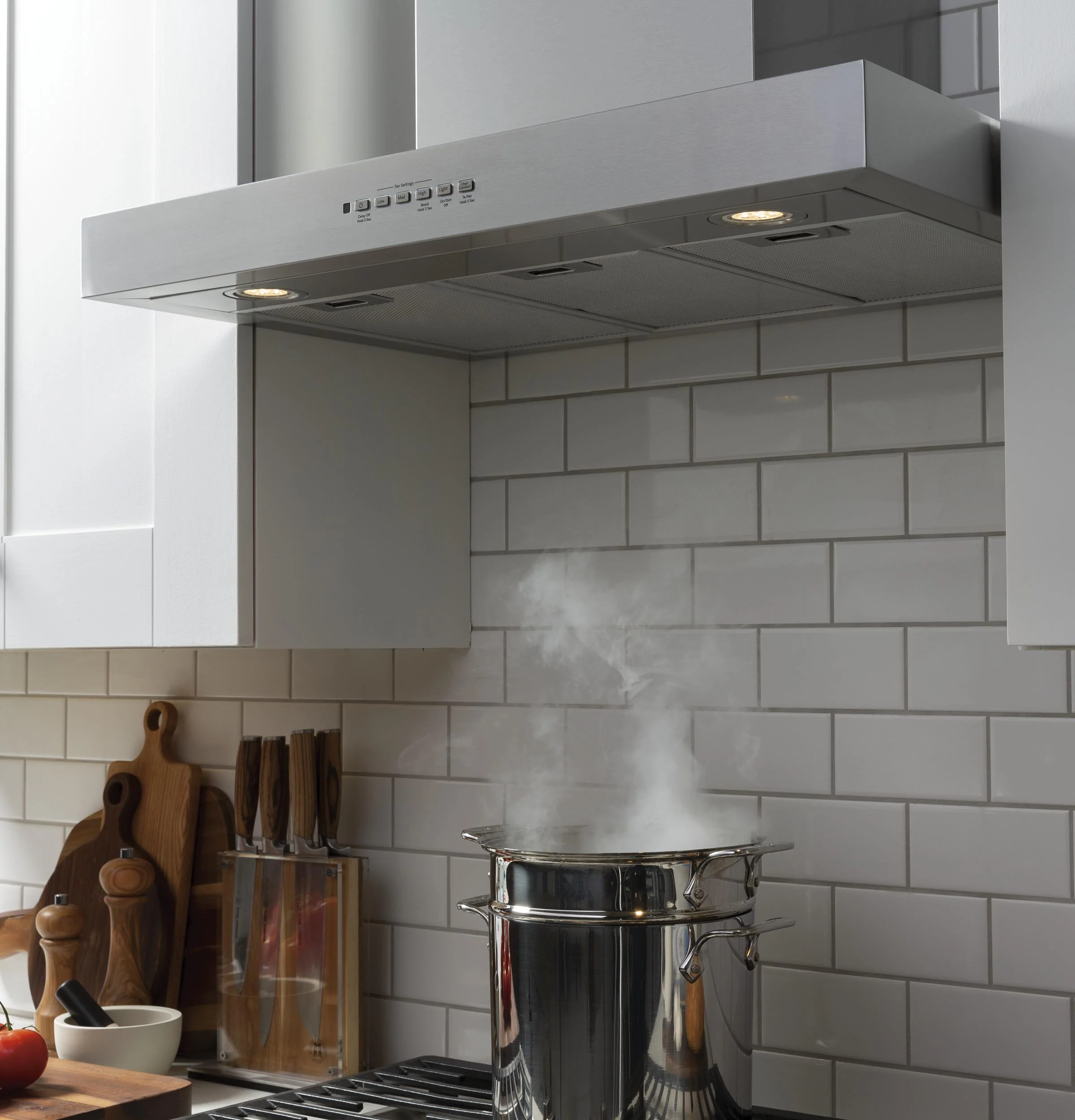 Ge Appliances UVW8301SLSS 30" Designer Wall Mount Hood w/ Dimmable LED Lighting - Image 5