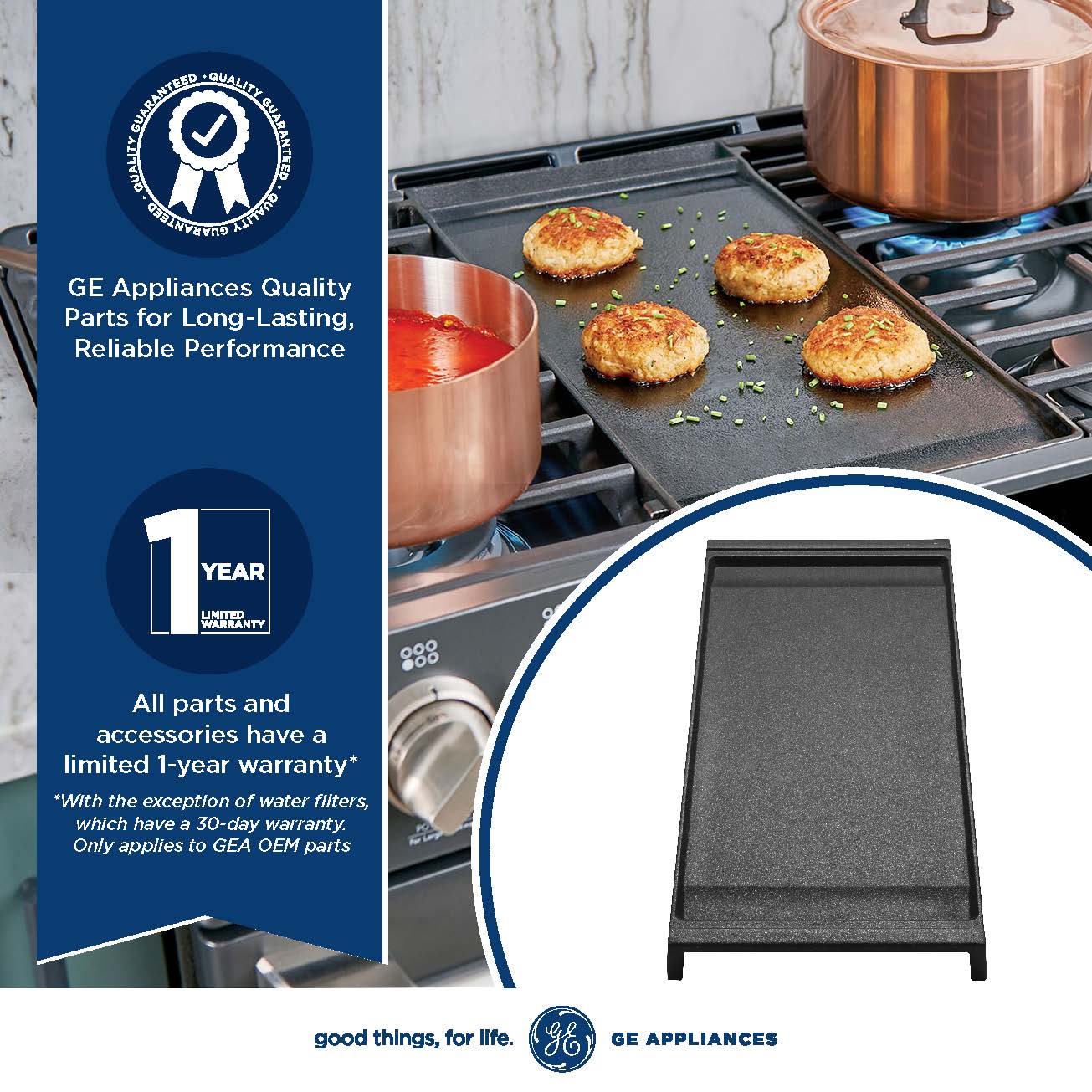 Ge Appliances WB31X24738 Non-Stick Aluminum Griddle - Image 3