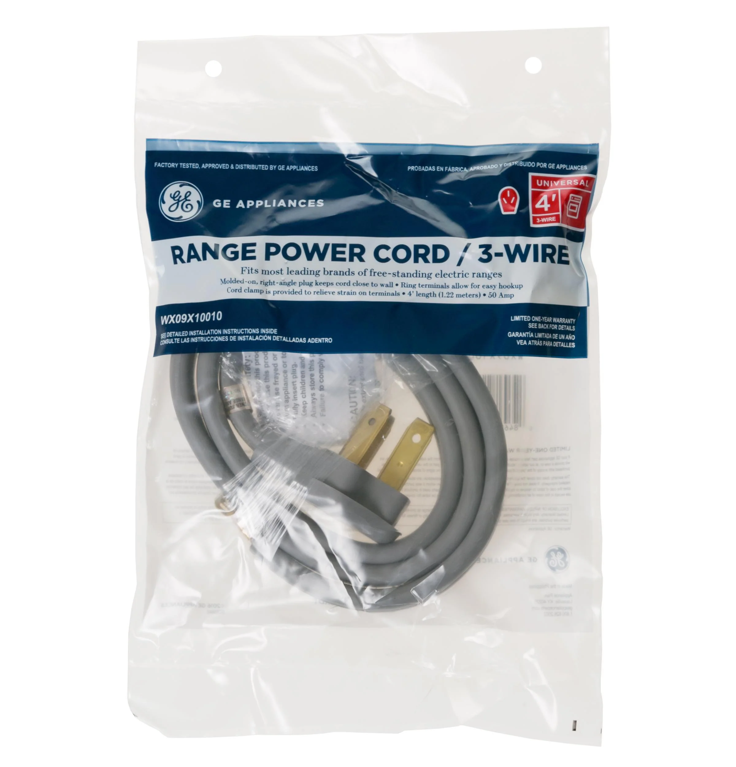 Ge Appliances WX09X10010 4' 50amp 3 wire range cord - Image 2