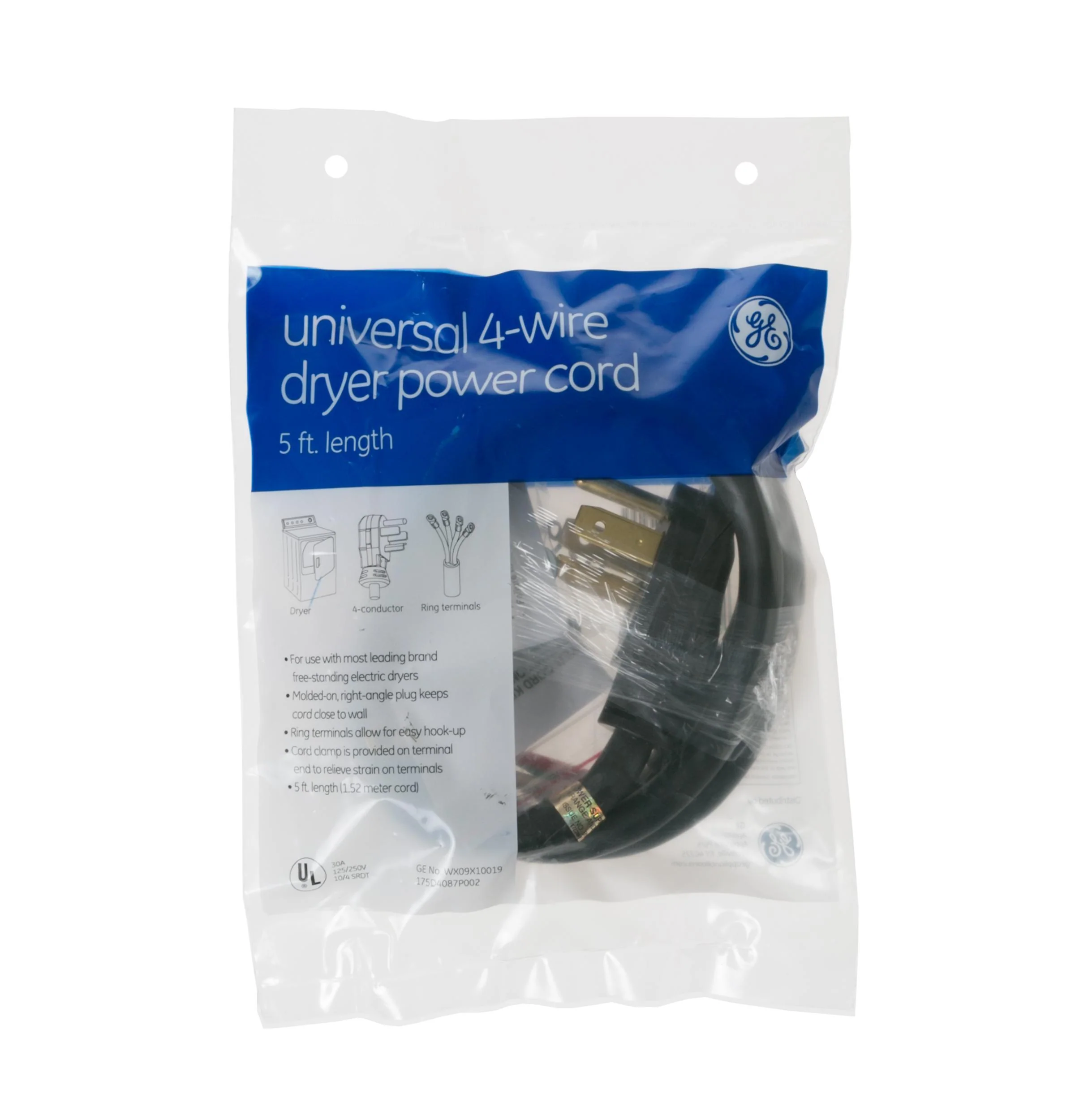 Ge Appliances WX09X10019 5' 30amp 4 wire dryer cord - Image 2