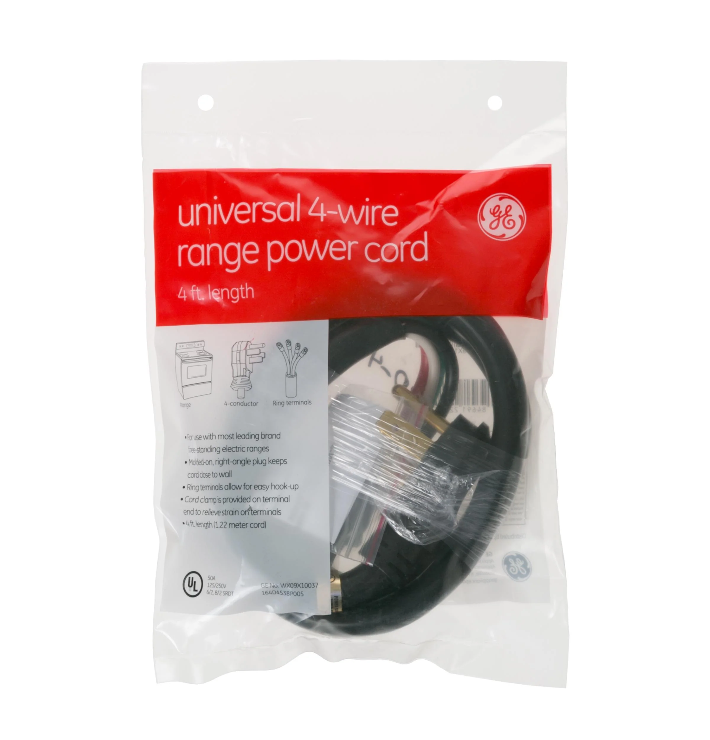 Ge Appliances WX09X10037 Range Cord 4' 50 Amp 4 Wire - Image 2