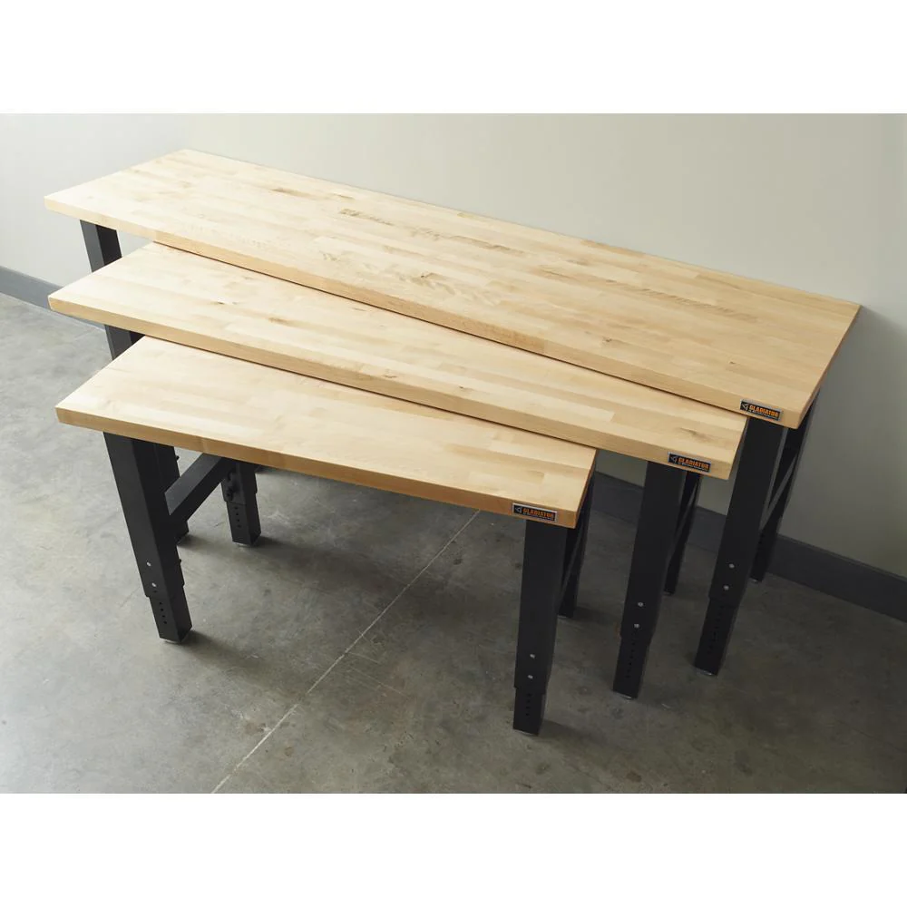 Gladiator GAWB04HWEG 4' Adjustable Height Hardwood Workbench - Image 11