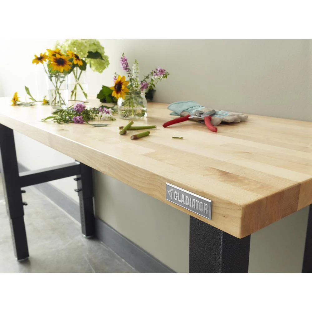Gladiator GAWB04HWEG 4' Adjustable Height Hardwood Workbench - Image 14