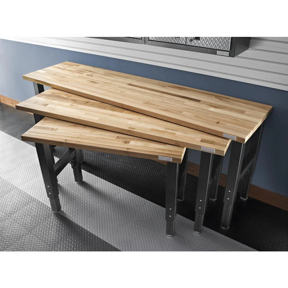 Gladiator GAWB04HWEG 4' Adjustable Height Hardwood Workbench - Image 5