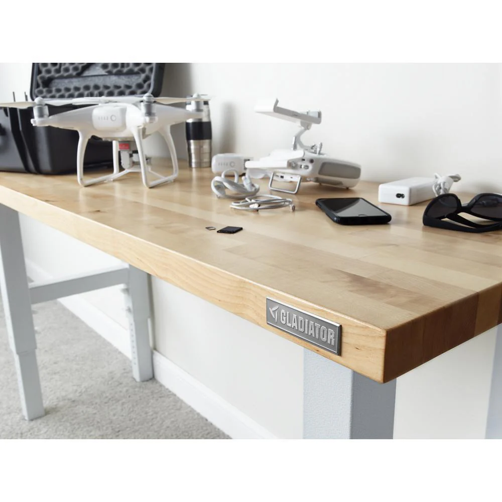 Gladiator GAWB06HWGW 6' Adjustable Height Hardwood Workbench - Image 9