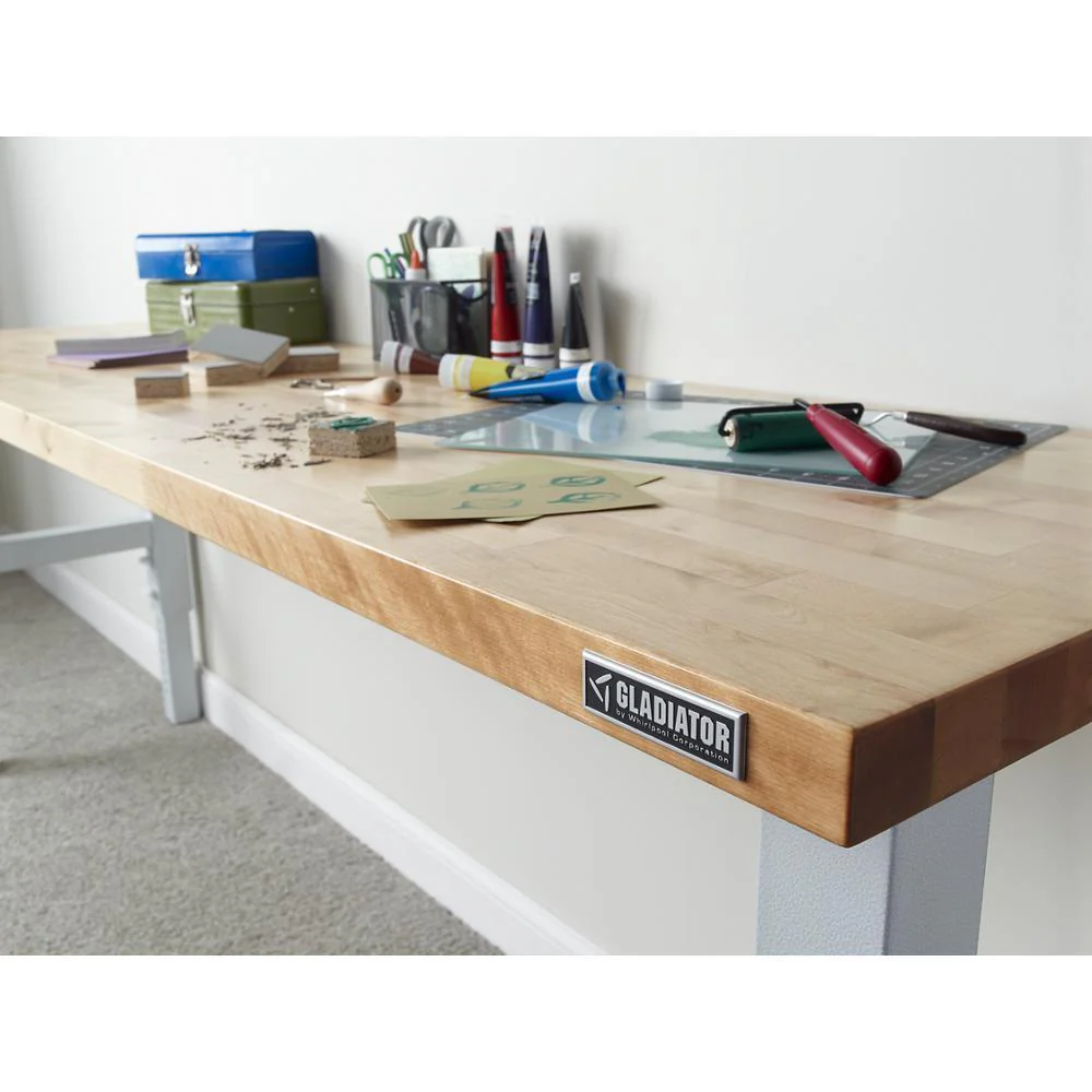 Gladiator GAWB08HWGW 8' Adjustable Height Hardwood Workbench - Image 4