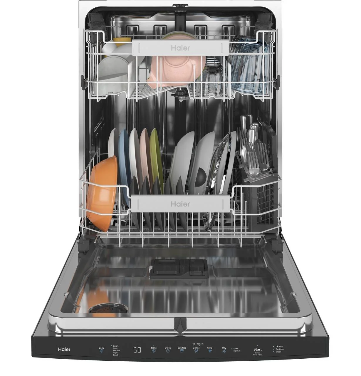 Haier ENERGY STAR® Smart Top Control with Stainless Steel Interior Dishwasher with Sanitize Cycle - Image 7