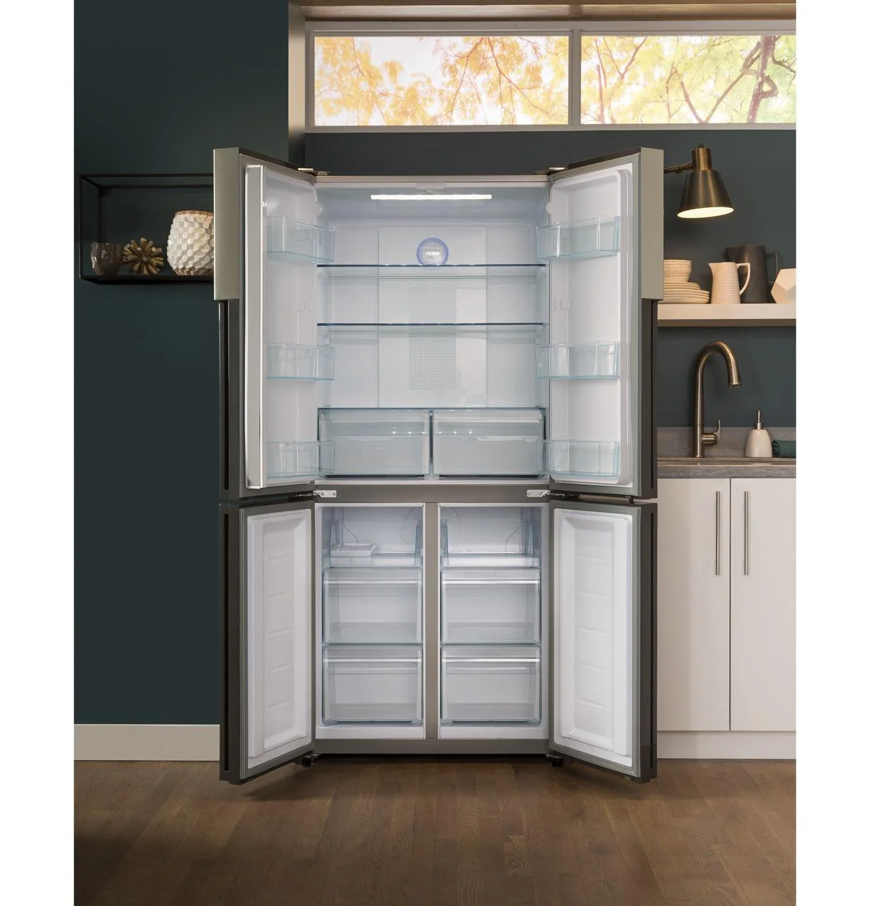 QHE16HYPFS Haier ENERGY STAR® 16.8 Cu. Ft. Quad Door Refrigerator - Image 12