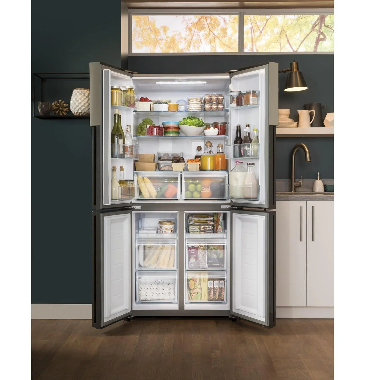 QHE16HYPFS Haier ENERGY STAR® 16.8 Cu. Ft. Quad Door Refrigerator - Image 45