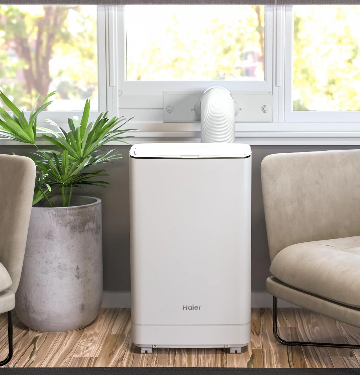 QPCA14YZMW Haier® Portable Air Conditioner with Dehumidifier for Large Rooms up to 550 sq. ft., 13.500 BTU (9,700 BTU SACC) - Image 4