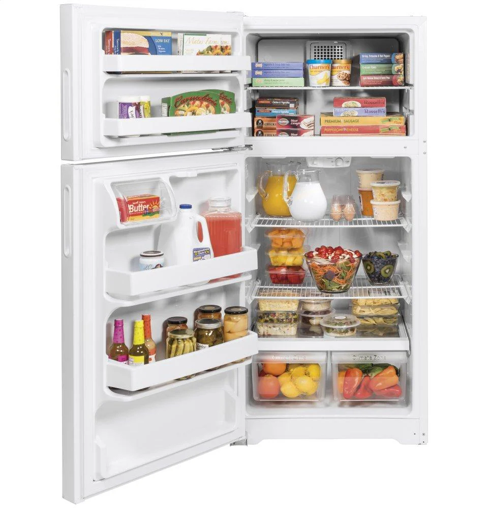 HPE16BTNLWW Hotpoint® ENERGY STAR® 15.6 Cu. Ft. Recessed Handle Top-Freezer Refrigerator - Image 2