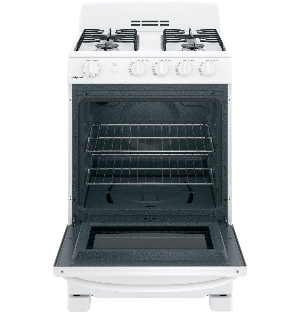 RGAS300DMWW Hotpoint® 24" Front-Control Free-Standing Gas Range with Large Window - Image 4