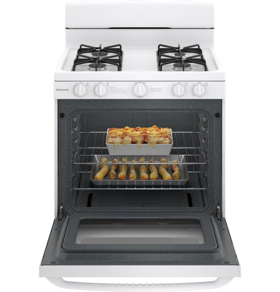 RGBS200DMWW Hotpoint® 30" Free-Standing Gas Range with Cordless Battery Ignition - Image 5