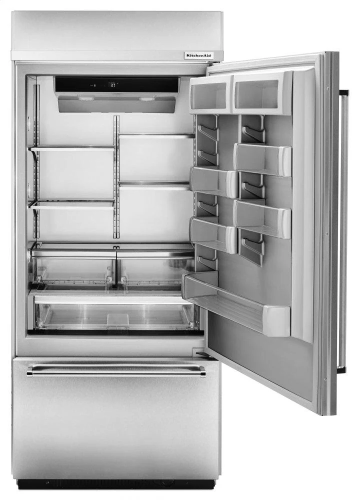 Kitchenaid KBBL206ESS Built-In Stainless Bottom Mount Refrigerator 20.9 Cu. Ft. 36" Width - Stainless Steel - Image 2