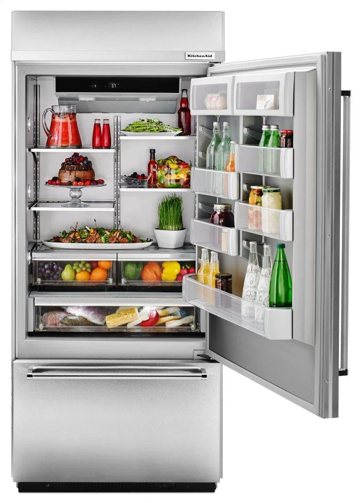 Kitchenaid KBBL206ESS Built-In Stainless Bottom Mount Refrigerator 20.9 Cu. Ft. 36" Width - Stainless Steel - Image 3