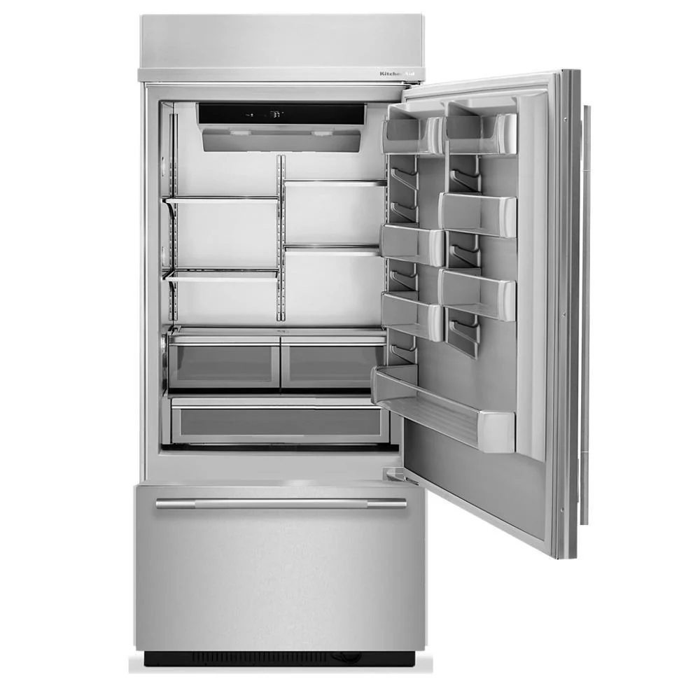 Kitchenaid KBBR336SPS 20.8 Cu. Ft. 36" Built-In Bottom Mount Refrigerator with Platinum Interior - Image 4