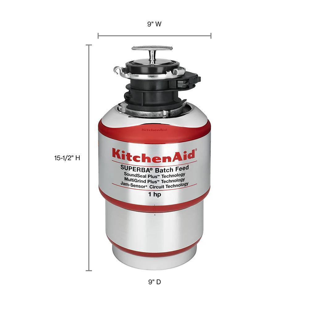 Kitchenaid KBDS100T 1-Horsepower Batch Feed Food Waste Disposer - Image 5