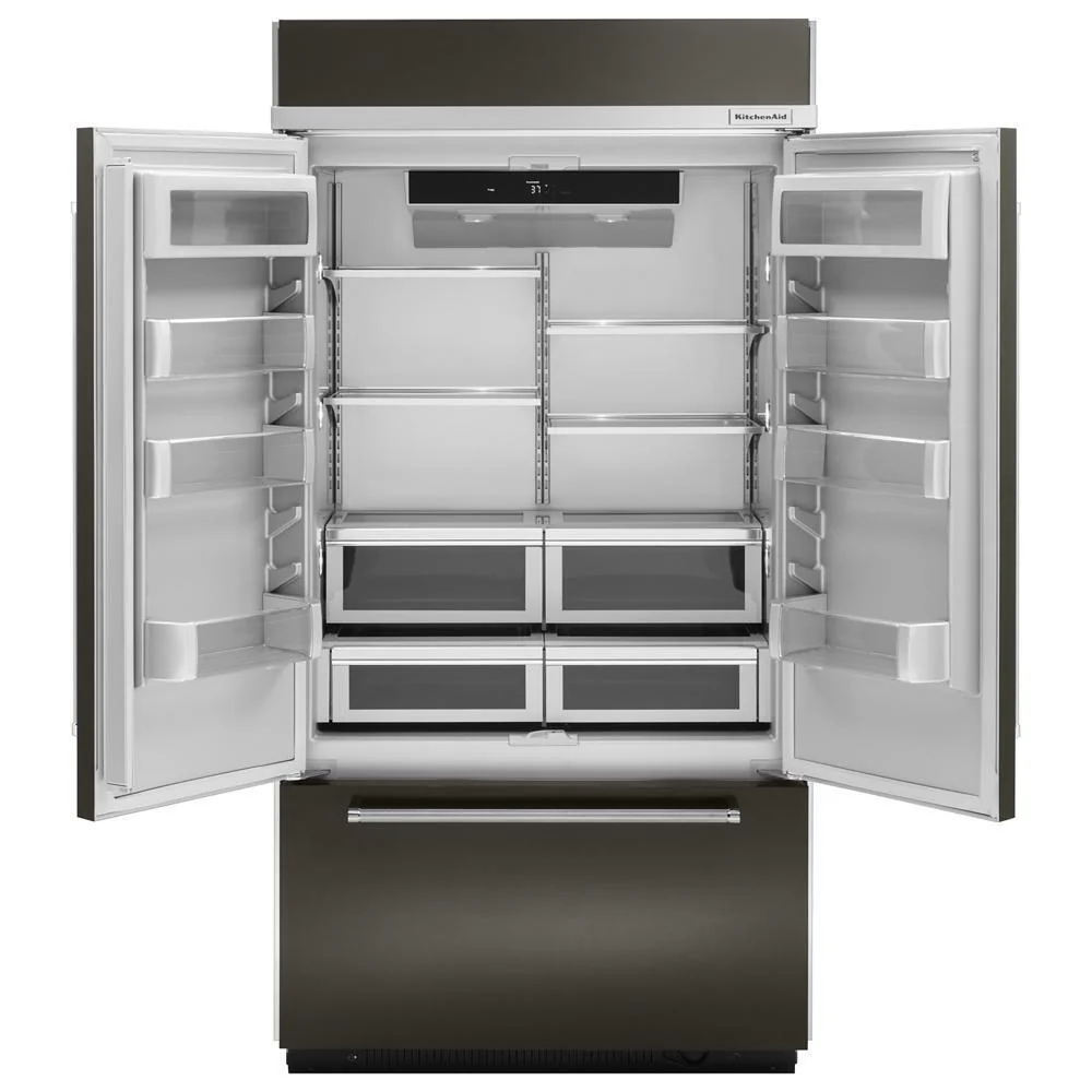 Kitchenaid KBFN502EBS 24.2 Cu. Ft. 42" Width Built-In Stainless French Door Refrigerator with Platinum Interior Design - Image 4