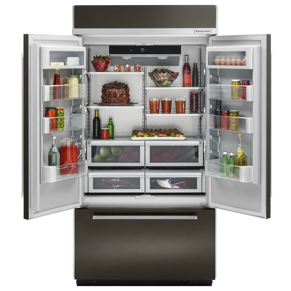 Kitchenaid KBFN502EBS 24.2 Cu. Ft. 42" Width Built-In Stainless French Door Refrigerator with Platinum Interior Design - Image 6
