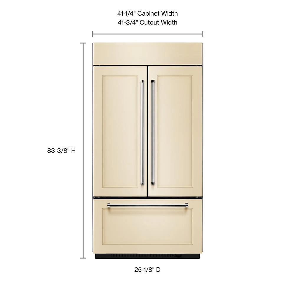 Kitchenaid KBFN502EPA 24.2 Cu. Ft. 42" Width Built-In Panel Ready French Door Refrigerator with Platinum Interior Design - Image 2
