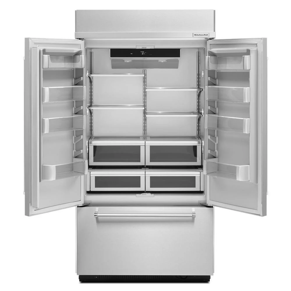 Kitchenaid KBFN502EPA 24.2 Cu. Ft. 42" Width Built-In Panel Ready French Door Refrigerator with Platinum Interior Design - Image 3
