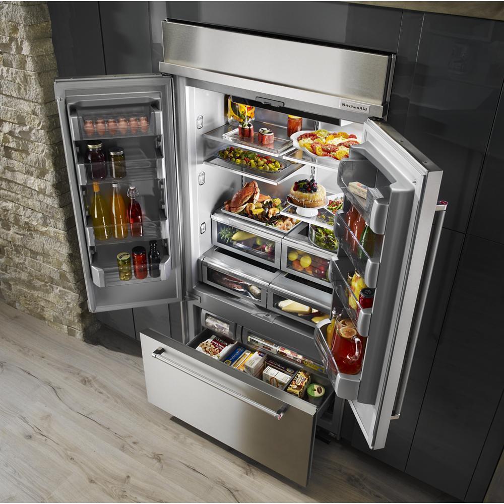Kitchenaid KBFN502EPA 24.2 Cu. Ft. 42" Width Built-In Panel Ready French Door Refrigerator with Platinum Interior Design - Image 6