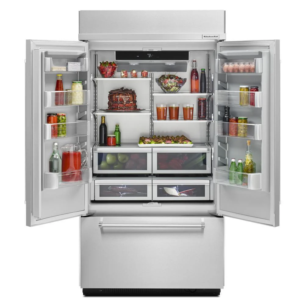 Kitchenaid KBFN502EPA 24.2 Cu. Ft. 42" Width Built-In Panel Ready French Door Refrigerator with Platinum Interior Design - Image 7