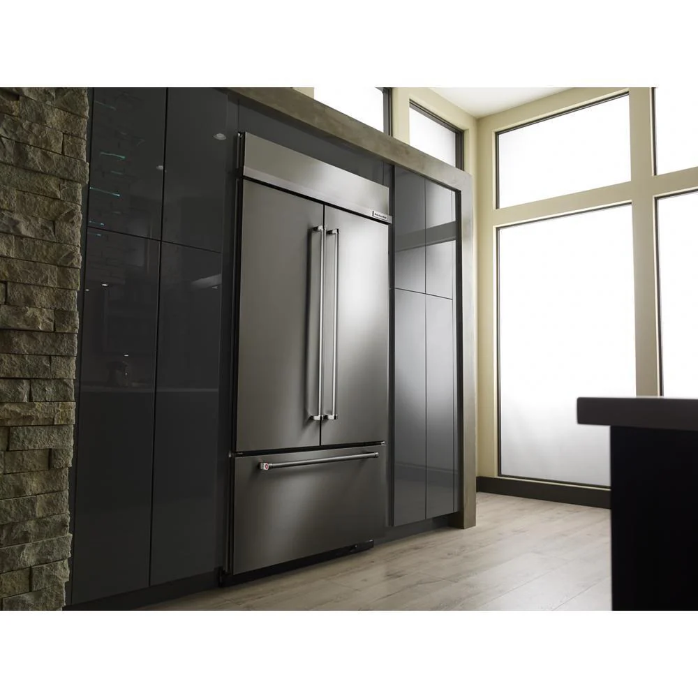 Kitchenaid KBFN502ESS 24.2 Cu. Ft. 42" Width Built-In Stainless French Door Refrigerator with Platinum Interior Design - Image 10