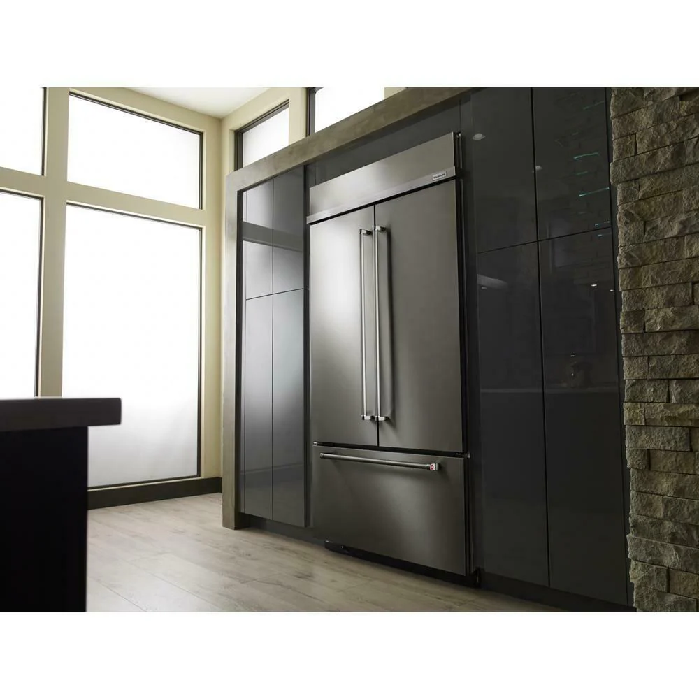 Kitchenaid KBFN502ESS 24.2 Cu. Ft. 42" Width Built-In Stainless French Door Refrigerator with Platinum Interior Design - Image 2