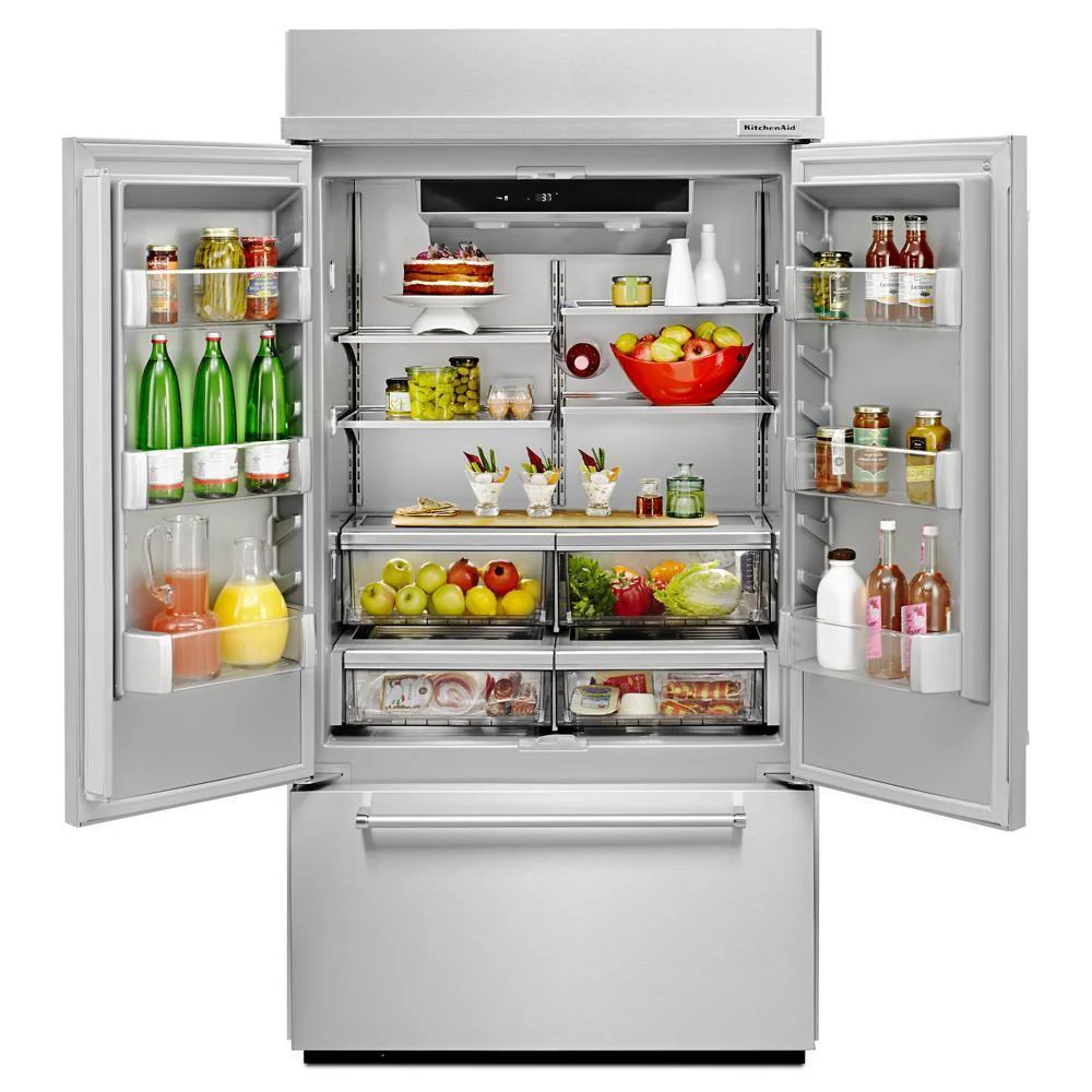 Kitchenaid KBFN502ESS 24.2 Cu. Ft. 42" Width Built-In Stainless French Door Refrigerator with Platinum Interior Design - Image 6