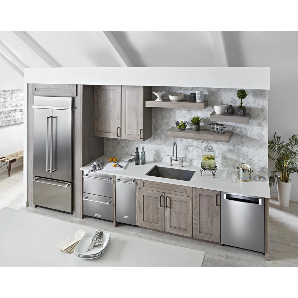 Kitchenaid KBFN506ESS 20.8 Cu. Ft. 36" Width Built In Stainless Steel French Door Refrigerator with Platinum Interior Design - Image 17