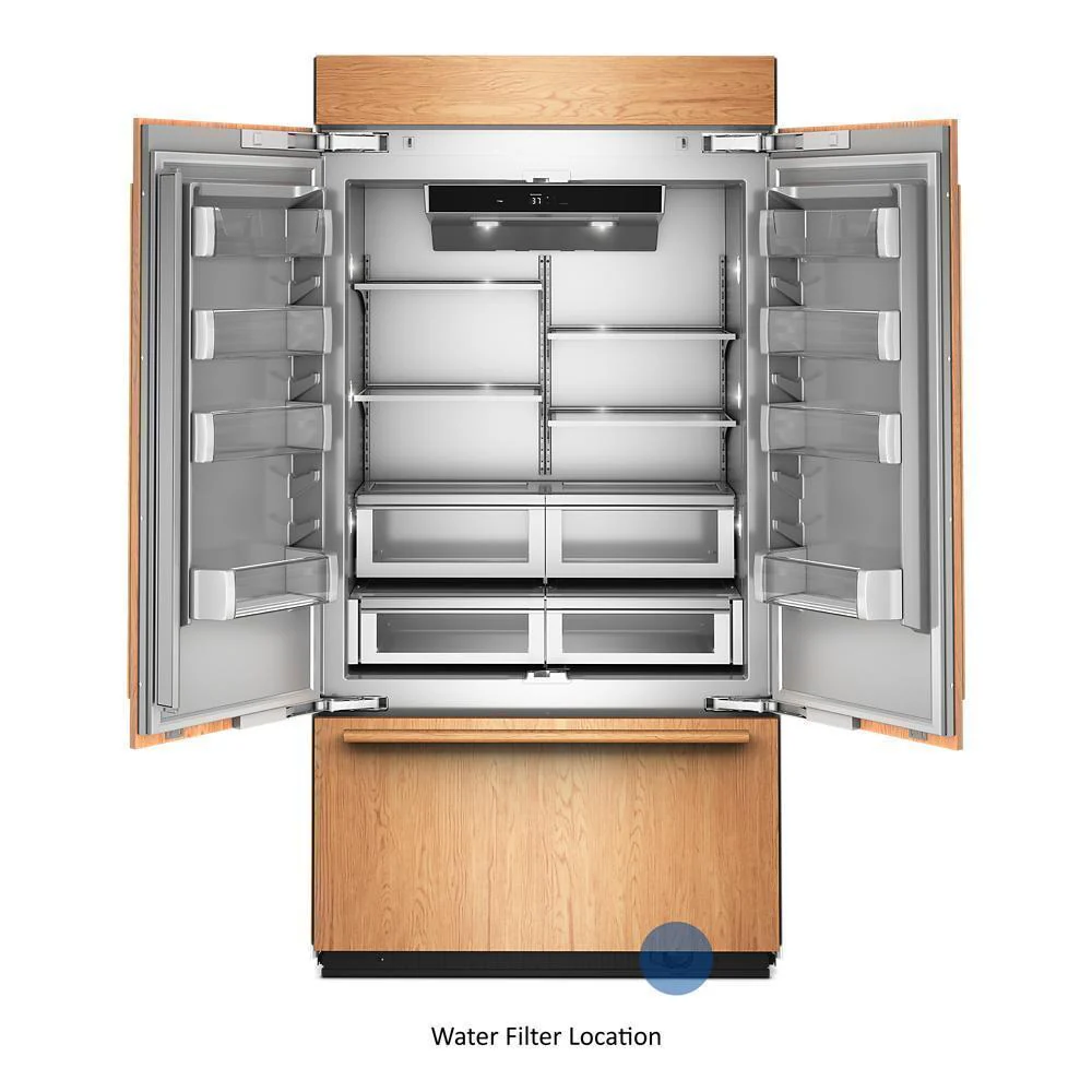 Kitchenaid KBFN542TPA 24.2 Cu. Ft. 42" Built-In Panel-Ready French Door Bottom Mount Refrigerator with Platinum Interior - Image 2