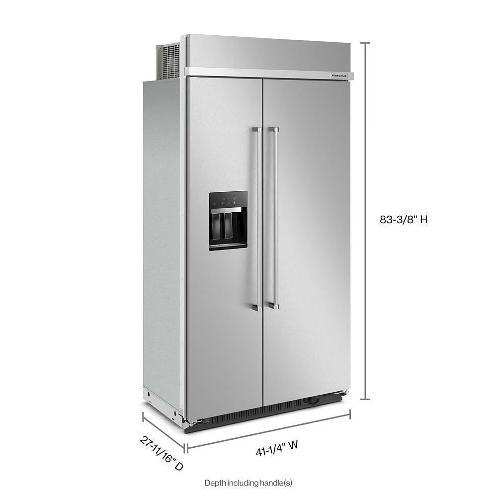 Kitchenaid KBSD702MSS 25.1 Cu. Ft. 42" Built-In Side-by-Side Refrigerator with Ice and Water Dispenser - Image 5