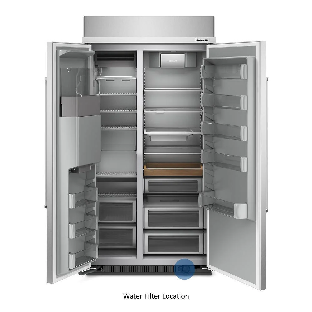 Kitchenaid KBSD702MSS 25.1 Cu. Ft. 42" Built-In Side-by-Side Refrigerator with Ice and Water Dispenser - Image 9