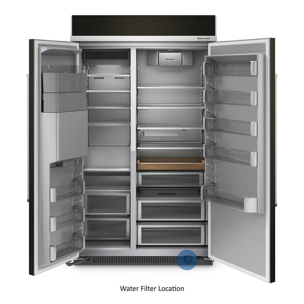 Kitchenaid KBSD708MBS 29.4 Cu. Ft. 48" Built-In Side-by-Side Refrigerator with Ice and Water Dispenser - Image 9