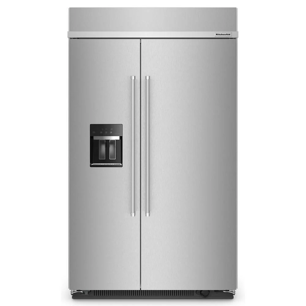 Kitchenaid KBSD708MSS 29.4 Cu. Ft. 48" Built-In Side-by-Side Refrigerator with Ice and Water Dispenser