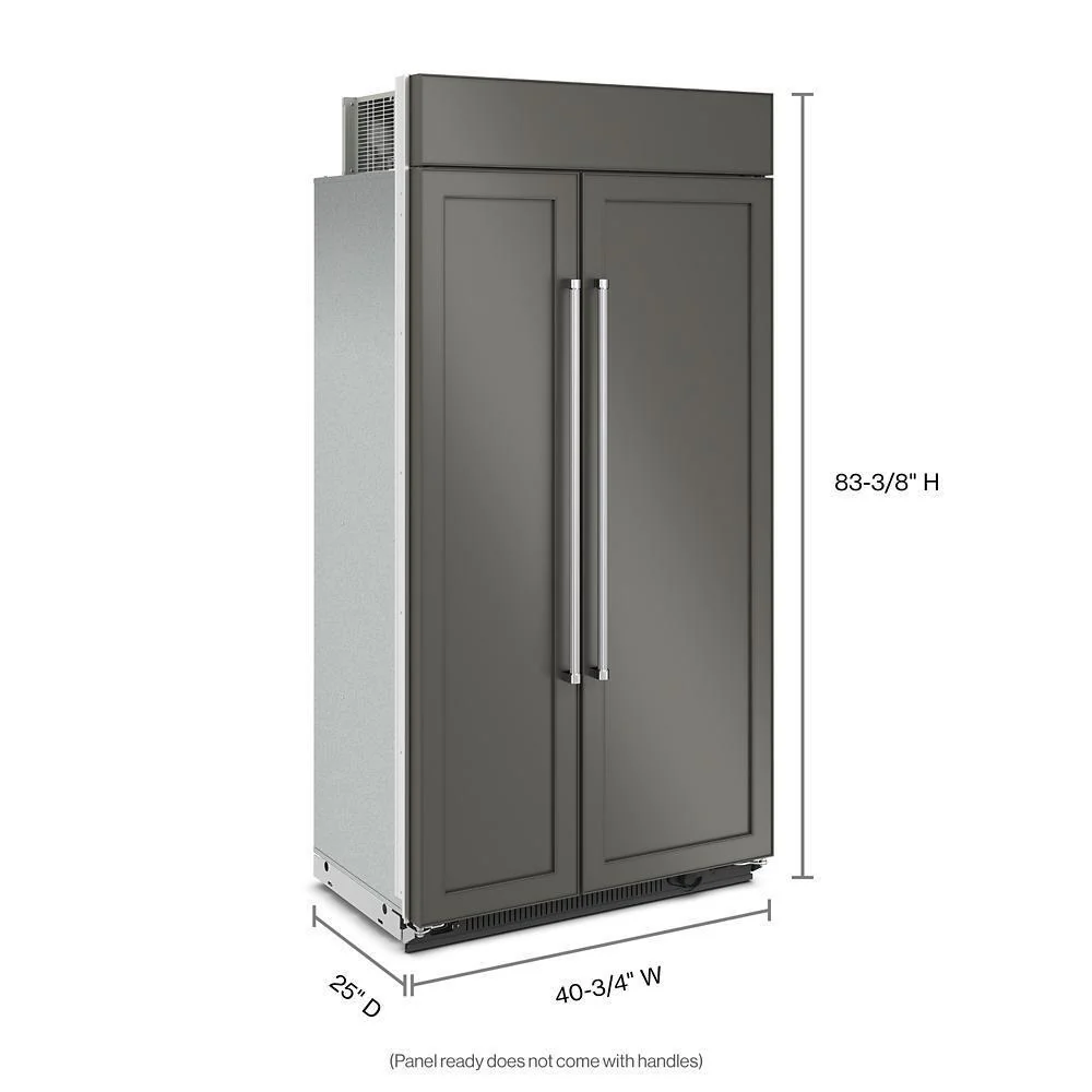Kitchenaid KBSN702MPA 25.5 Cu Ft. 42" Built-In Side-by-Side Refrigerator with Panel-Ready Doors - Image 2