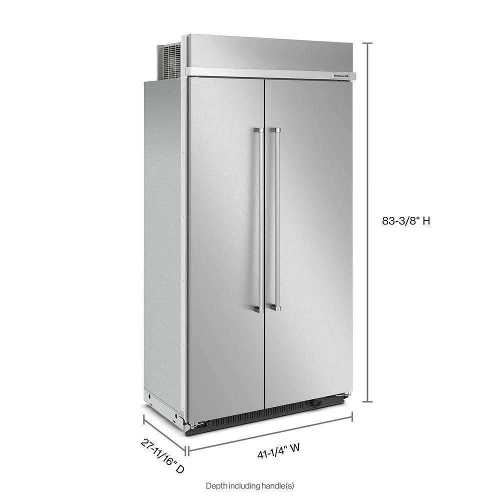 Kitchenaid KBSN702MPS 25.5 Cu Ft. 42" Built-In Side-by-Side Refrigerator with PrintShield™ Finish - Image 4