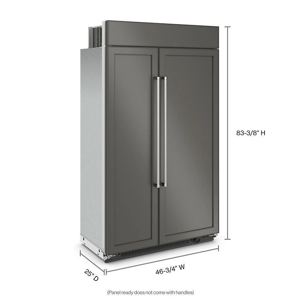 Kitchenaid KBSN708MPA 30 Cu. Ft. 48"" Built-In Side-by-Side Refrigerator with Panel-Ready Doors - Image 2