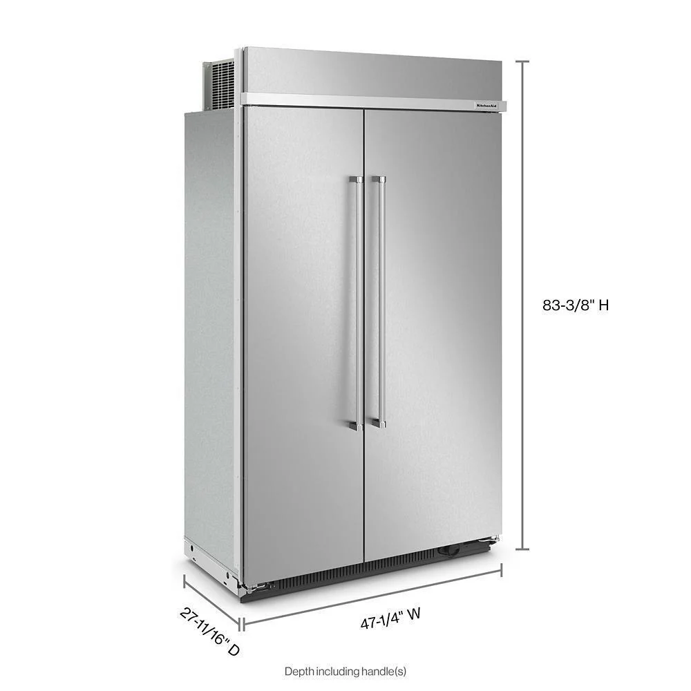 Kitchenaid KBSN708MPS 30 Cu. Ft. 48" Built-In Side-by-Side Refrigerator with PrintShield™ Finish - Image 8