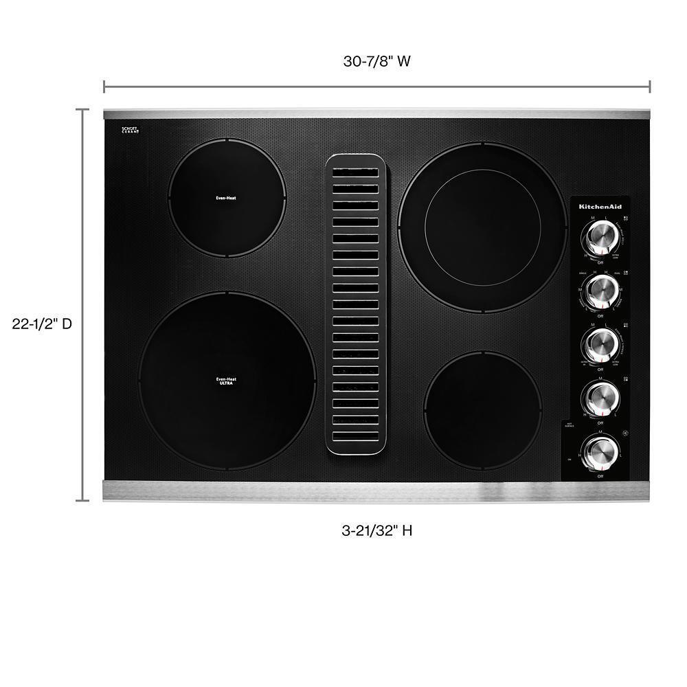 Kitchenaid KCED600GSS 30" Electric Downdraft Cooktop with 4 Elements - Image 3