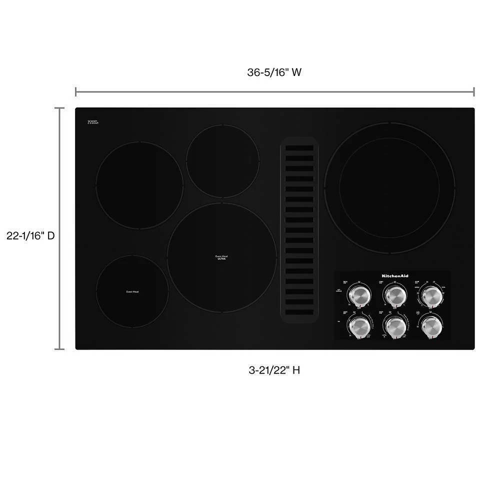 Kitchenaid KCED606GBL 36" Electric Downdraft Cooktop with 5 Elements - Image 7