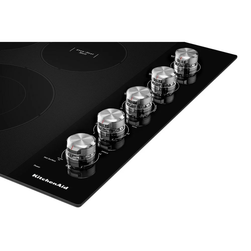 Kitchenaid KCES550HBL 30" Electric Cooktop with 5 Elements and Knob Controls - Image 4