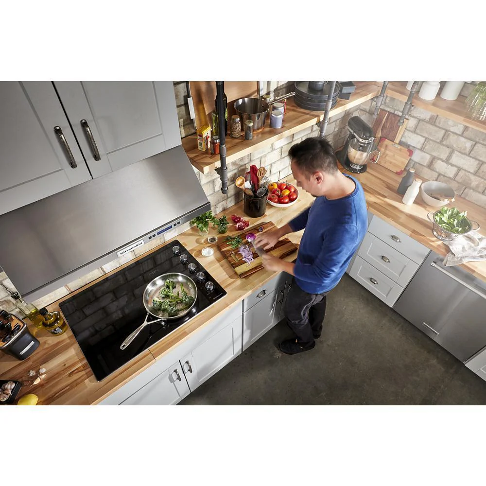 Kitchenaid KCES550HSS 30" Electric Cooktop with 5 Elements and Knob Controls - Image 8