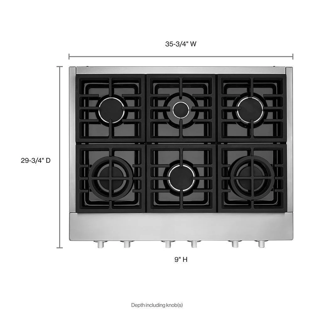 KCGC506JSS KitchenAid® 36'' 6-Burner Commercial-Style Gas Rangetop - Image 2