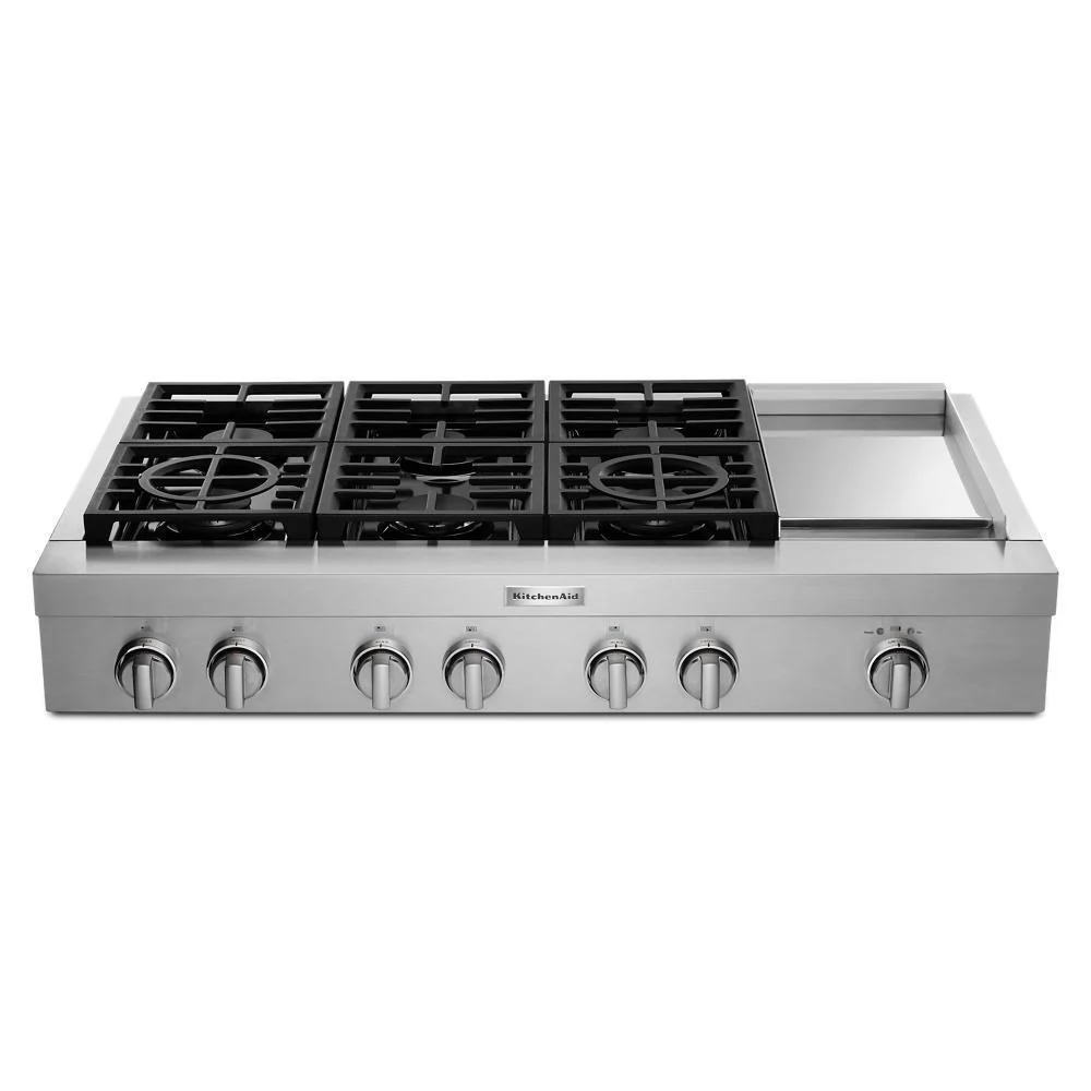KCGC558JSS KitchenAid® 48'' 6-Burner Commercial-Style Gas Rangetop with Griddle - Image 3