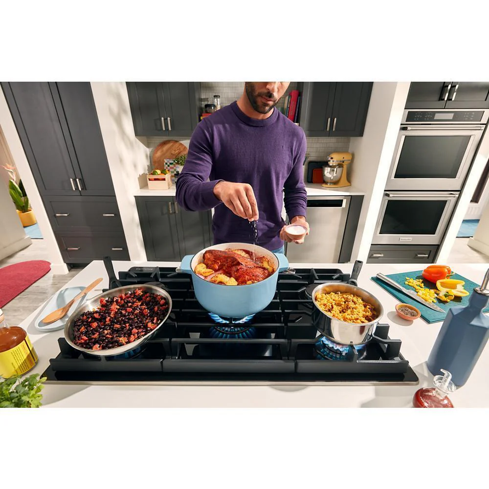 Kitchenaid KCGG530PBL 30" Gas-on-Glass Cooktop - Image 14