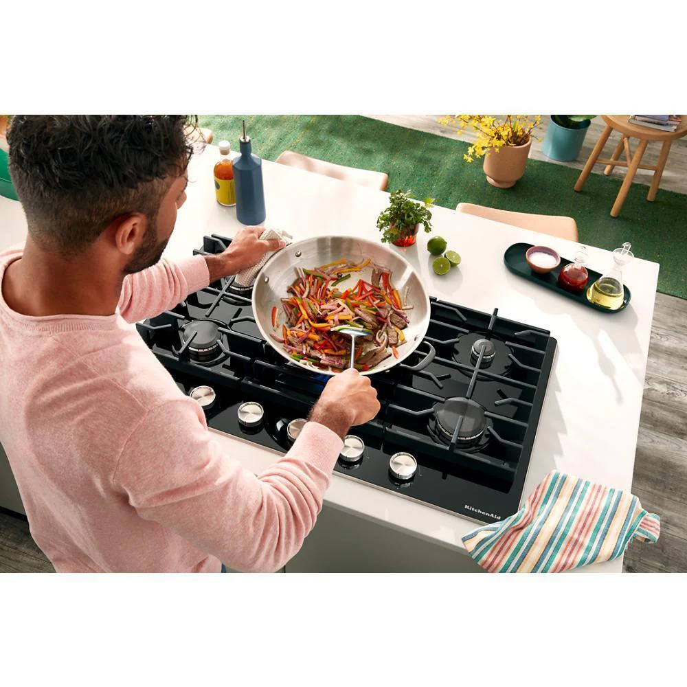 Kitchenaid KCGG530PBL 30" Gas-on-Glass Cooktop - Image 19